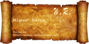 Wigner Rózsa névjegykártya