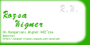 rozsa wigner business card